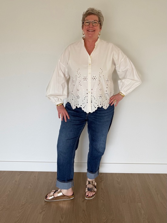 Tops - Ted Baker White Blouse with Eyelet